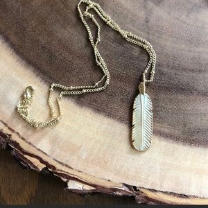 Golden Luxury Boho Carved Feather Pendant